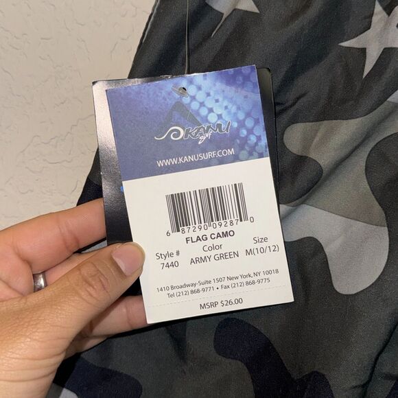 Kanu Surf Avalon Trunks Boys Medium Army Green Camo Swim Beach Quick Dry NWT - Picture 3 of 7